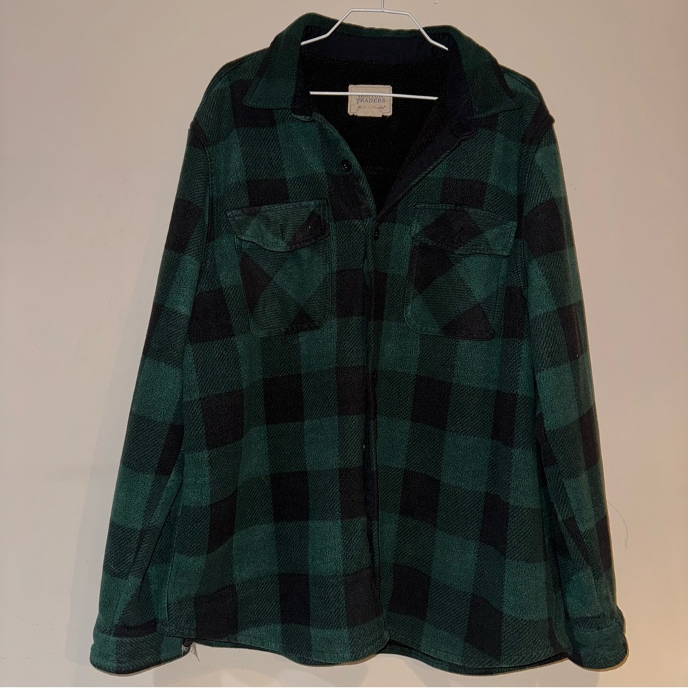 Boston Traders green and black thick flannel